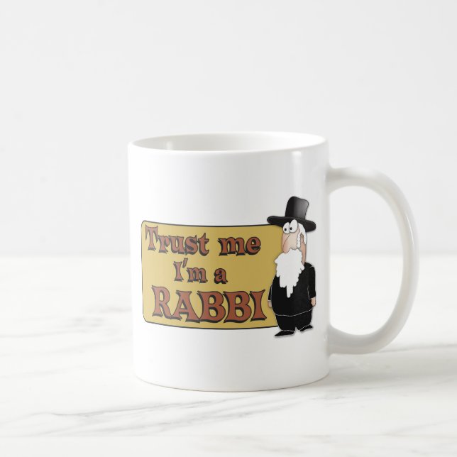 Taza De Café Confíeme en - soy RABINO - gran humor judío (Derecha)