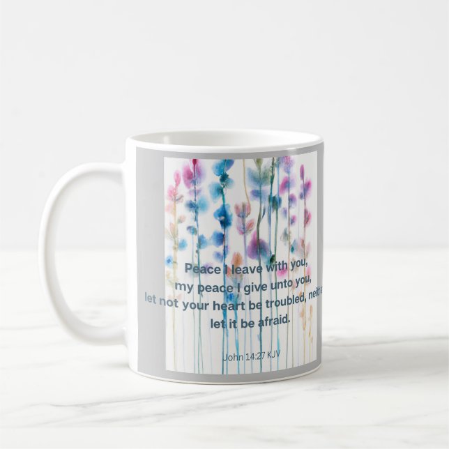Taza De Café Confort bibliográfico con flores acuarelas (Izquierda)