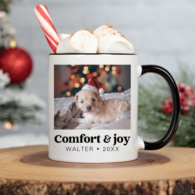 Taza De Café Confort y alegría de los Navidades modernos (Subido por el creador)