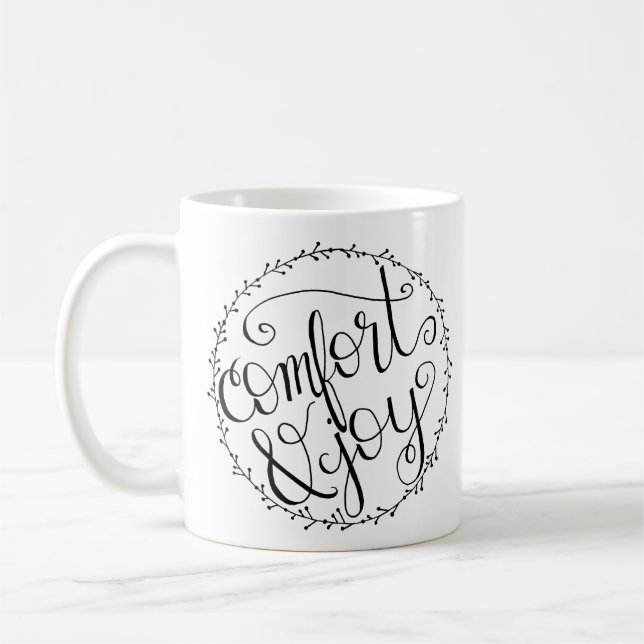 Taza De Café Confort y alegría de los Navidades Mug (Izquierda)