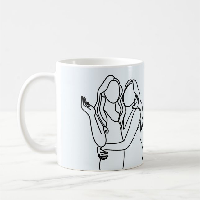 Taza De Café Confrontación personalizada de parejas de lesbiana (Izquierda)