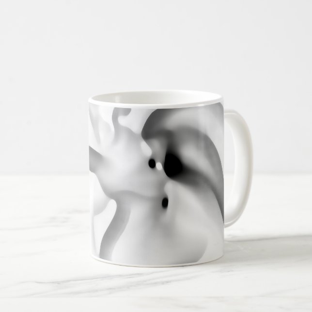 Taza De Café Congelado: Gris abstracto, blanco y negro (Anverso derecho)