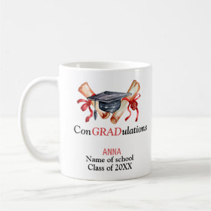 Taza De Café ConGRADulations ,Regalo de graduación personalizad