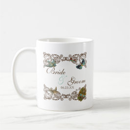 Taza De Café Conjunto Boda Botánico, Café Personalizado