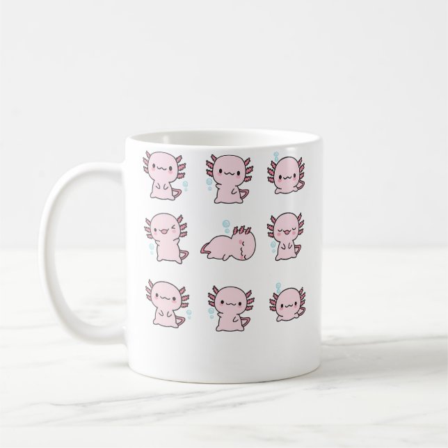 Taza De Café Conjunto de Axolotl Adorable (Izquierda)