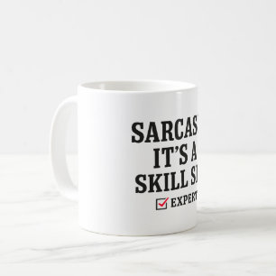 Taza De Café Conjunto de Habilidades de Sarcasmo Tipografía Exp