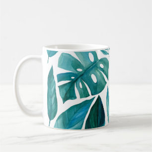 Taza De Café Conjunto de hojas de palma tropicales abstractas e