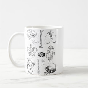 Taza De Café Conjunto de ilustraciones médicas vintage de anato