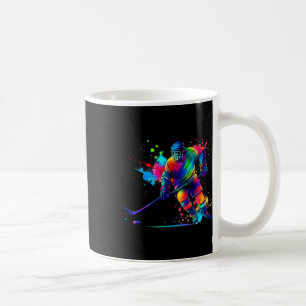 Taza De Café Conjunto de jugador de hockey Color Splash para am