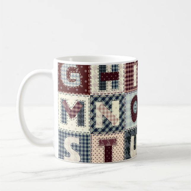 Taza De Café Conjunto de letras de alfabetos en estilo de mosai (Izquierda)