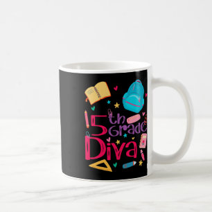 Taza De Café Conjunto de niña profesora diva de 5º grado Lindo