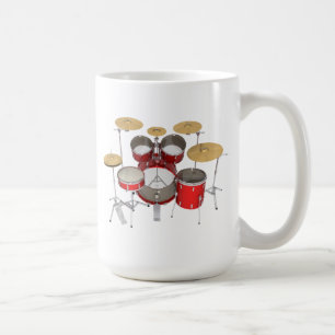 Taza De Café Conjunto de tambores rojo: