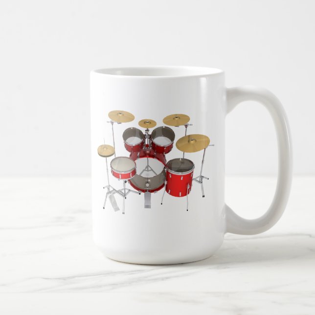 Taza De Café Conjunto de tambores rojo: (Derecha)