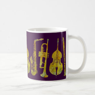 Taza De Café Conjunto del jazz en oro