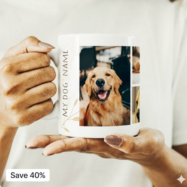 Taza de café conmemorativa para perros con collage (Subido por el creador)