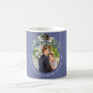 Taza De Café Cono azul recién casados Primera foto de navidades