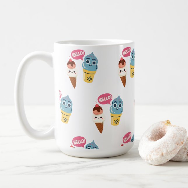 Taza De Café cono de helado (Con donut)