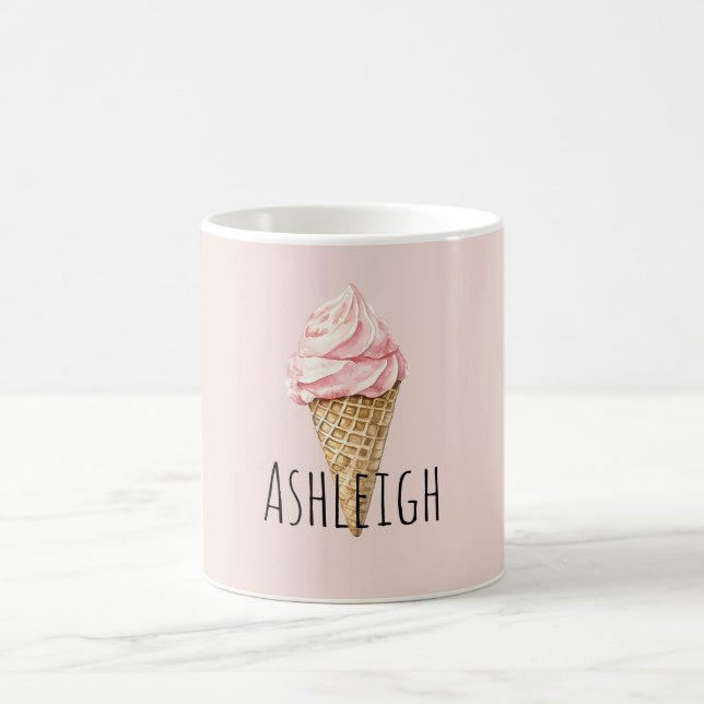 Taza De Café Cono de helado rosa (Centro)