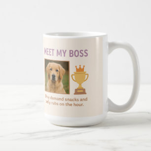 Taza De Café Conoce a mi jefe - Graciosa foto de Mascota Person