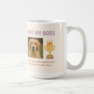 Taza De Café Conoce a mi jefe - Graciosa foto de Mascota Person