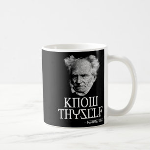 Taza De Café Conoce a ti mismo Sócrates Descartes Schopenhauer
