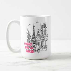 Taza De Café Conoce Me en París Café - Torre Eiffel Rosa Adorab