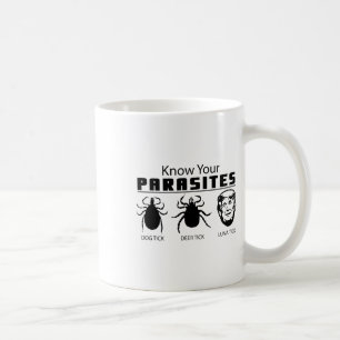 Taza De Café Conoce tus parásitos anti-trump Af resiste diverti