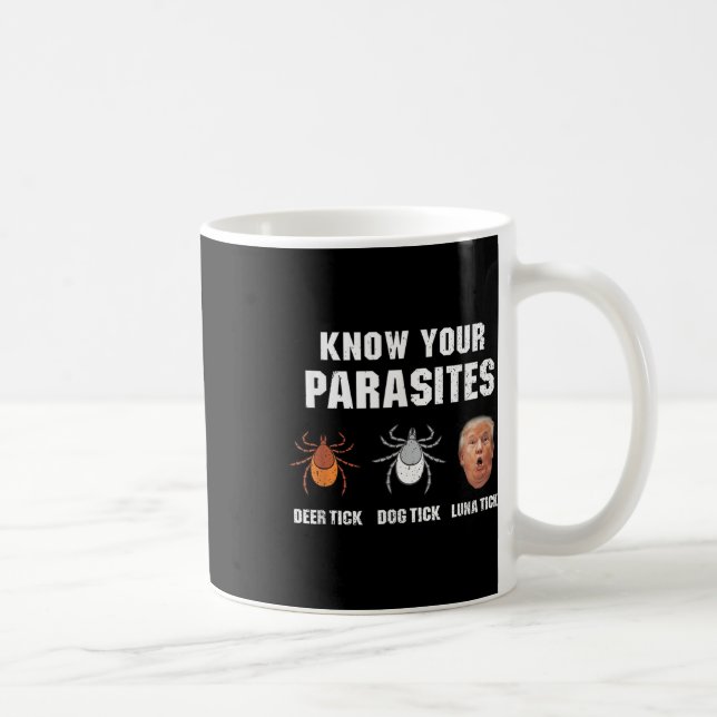 Taza De Café Conoce tus parásitos - Divertido anti Trump (Derecha)