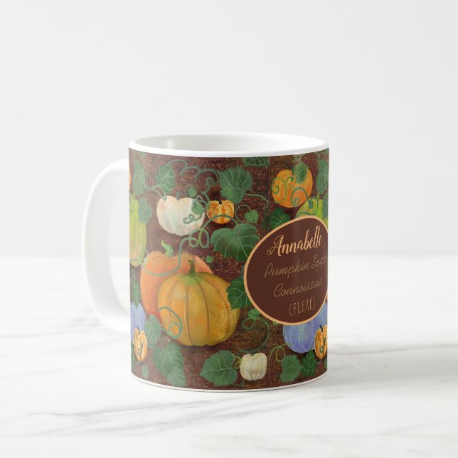 Taza De Café Conocimiento de las especias de calabaza divertido (Anverso izquierdo)