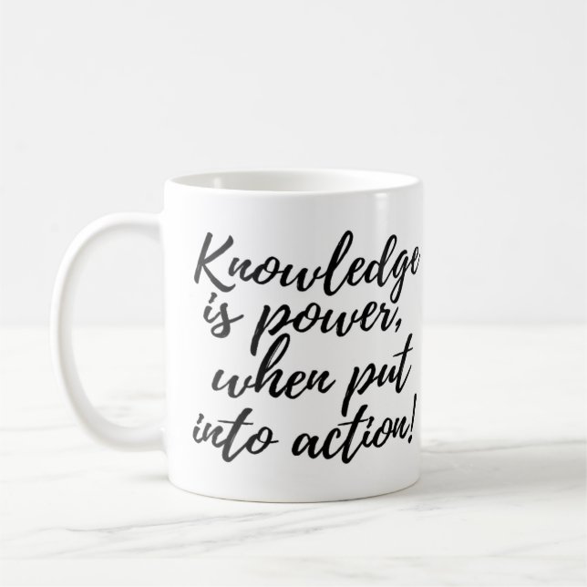 Taza de café Conocimiento es Poder (Izquierda)