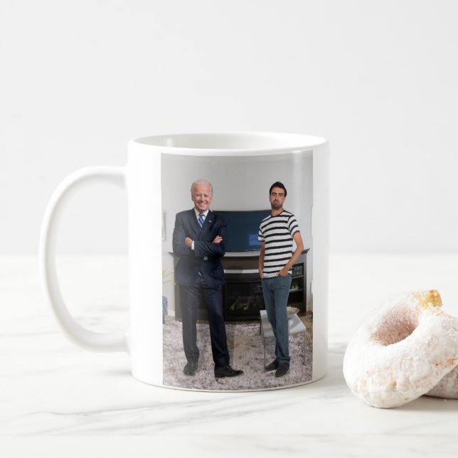 Taza De Café Conoció al Presidente Joe Biden | Añadir la foto (Con donut)