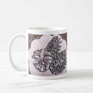 Taza De Café Conos pintados plata del pino