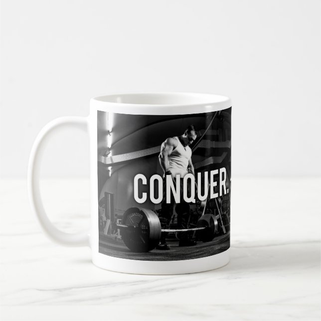 Taza De Café CONQUISTAR - "Construcción de cuerpos" Motivación  (Izquierda)