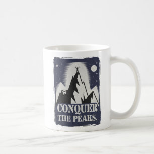 Taza De Café Conquistar el diseño de montaña motivacional de lo