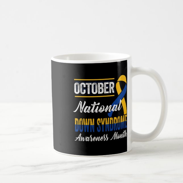 Taza De Café Consciente del Síndrome de Down De Cinta Amarilla  (Derecha)