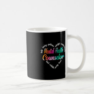 Taza De Café Consejero de Salud Mental Heart Word Cloud Waterco