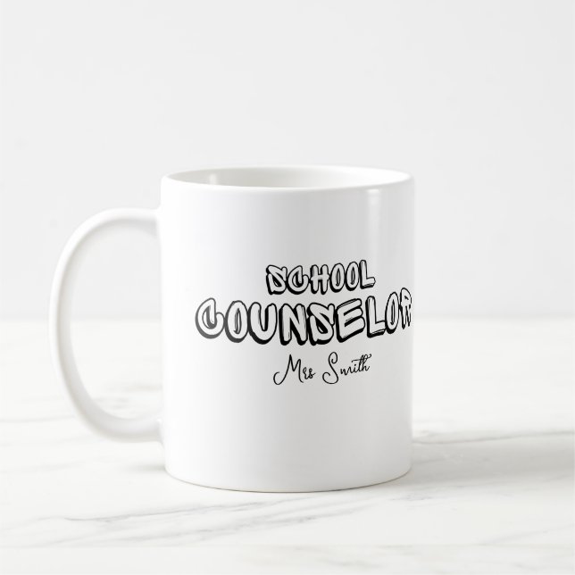 Taza De Café Consejero escolar personalizado (Izquierda)
