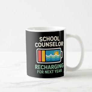 Taza De Café Consejero escolar recargando para el verano del pr