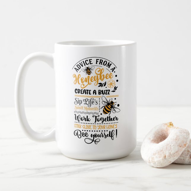 Taza De Café Consejo de una abeja de miel (Con donut)