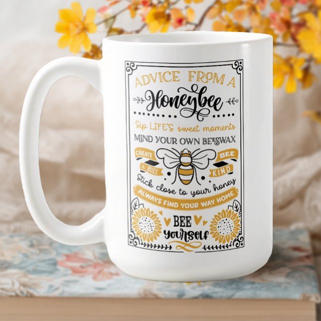 Taza De Café Consejo de una abeja de miel (Advice from a honeybee coffee mug)