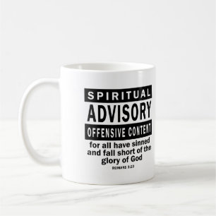 Taza De Café Consejos espirituales Romanos 3:23 Citas cristiana