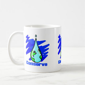 Taza De Café Conservar el agua de la tierra de la gota de agua