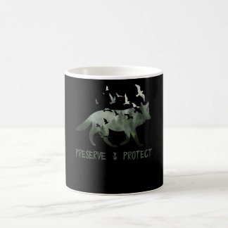 Taza De Café Conservar y proteger el lobo del parque nacional