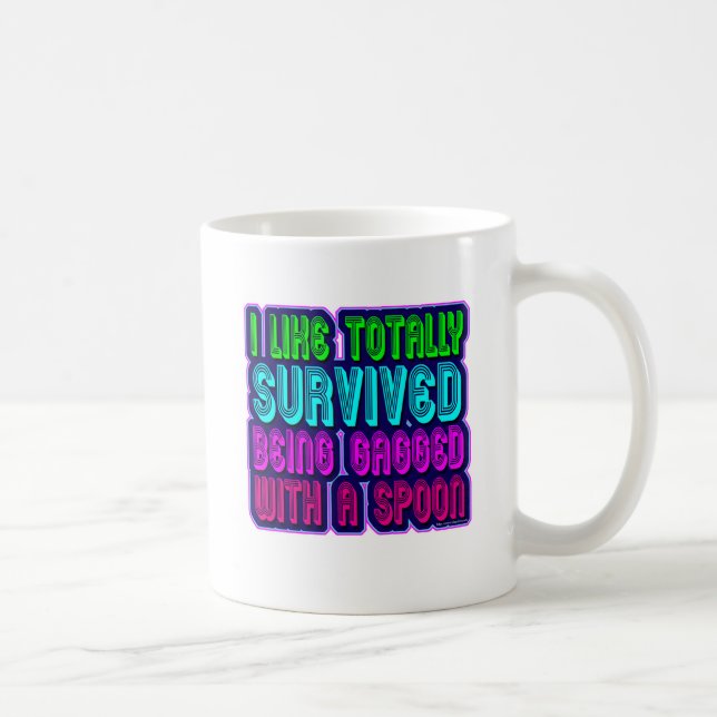 Taza De Café Consigna graciosa de parodia de los años 80 (Derecha)