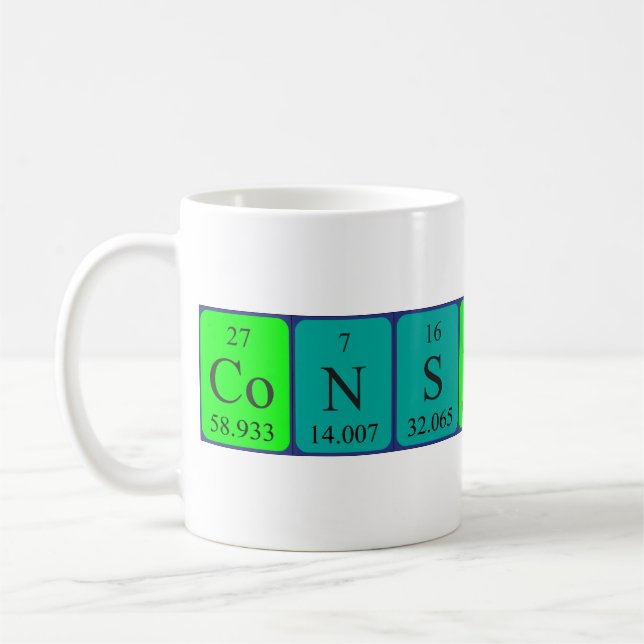Taza De Café Constantina nombre de tabla periódica mug (Izquierda)