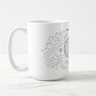 Taza De Café Constelación Celeste Arte de Línea Minimalista Est