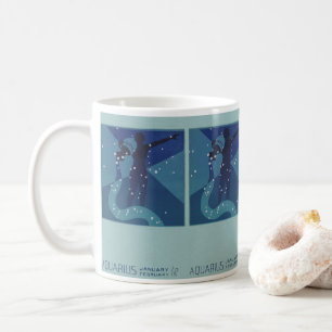 Taza De Café Constelación de Acuario, astrología zodiacal vinta