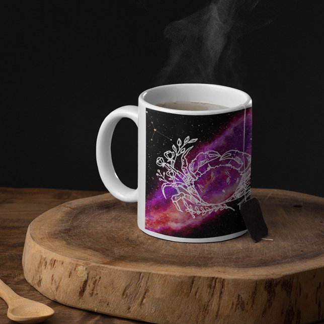Taza De Café Constelación de cáncer rosa de galaxia Rótulo zodi (Subido por el creador)