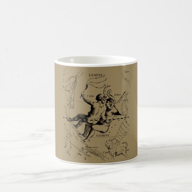 Taza De Café Constelación de Gemini Zodiac Hevelius alrededor d (Centro)