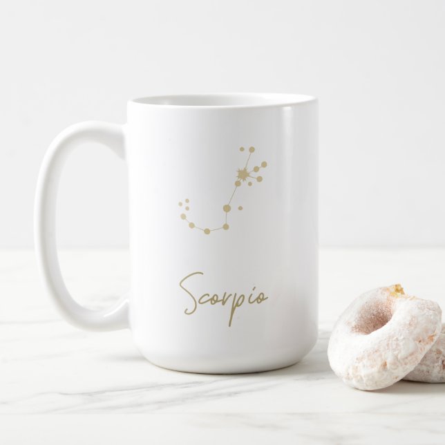 Taza De Café Constelación de Scorpio Zodiac (Con donut)